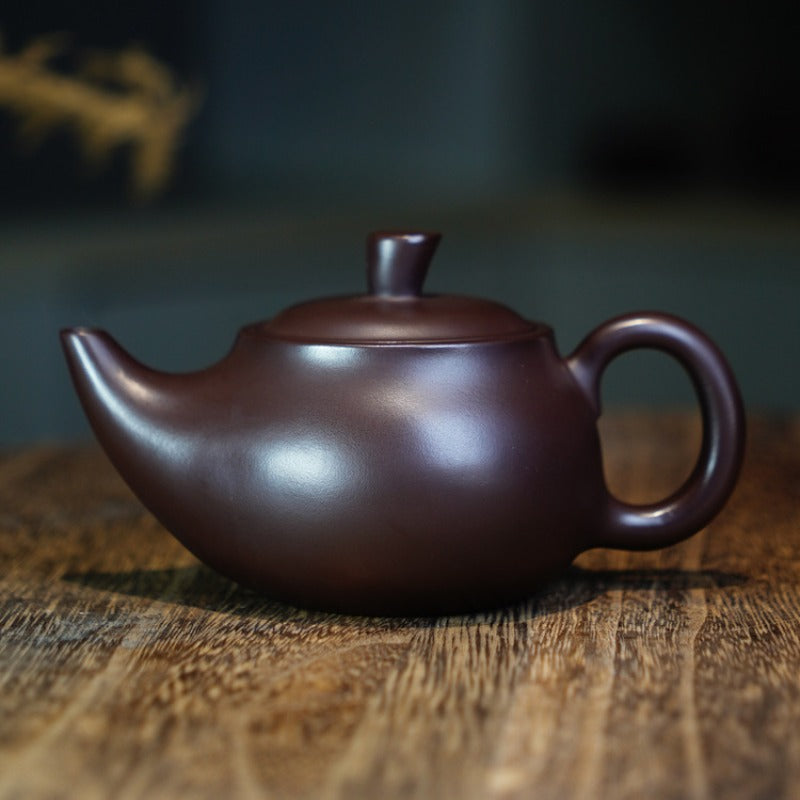 全手工宜兴紫砂茶壶[烟斗壶] (老紫泥- 180ml) – YIQIN TEA HOUSE 一沁茶舍