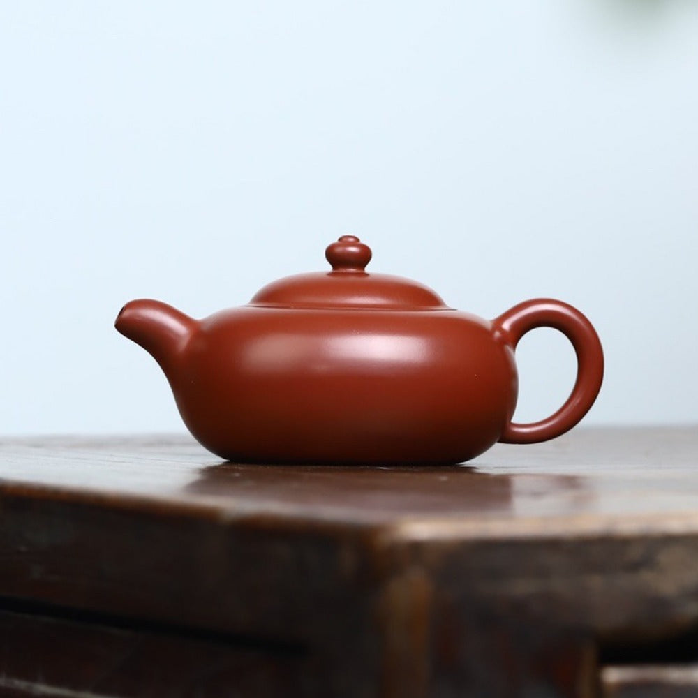 全手工宜兴紫砂茶壶[扁圆珠壶] (大红袍- 230ml) – YIQIN TEA HOUSE 一 