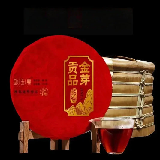2009-spring-yunnan-premium-shu-puer-tea-cake-bingdao-golden-buds-yiqin-tea-house-yiqinteahouse-com-2 - YIQIN TEA HOUSE 一沁茶舍 yiqinteahouse.com