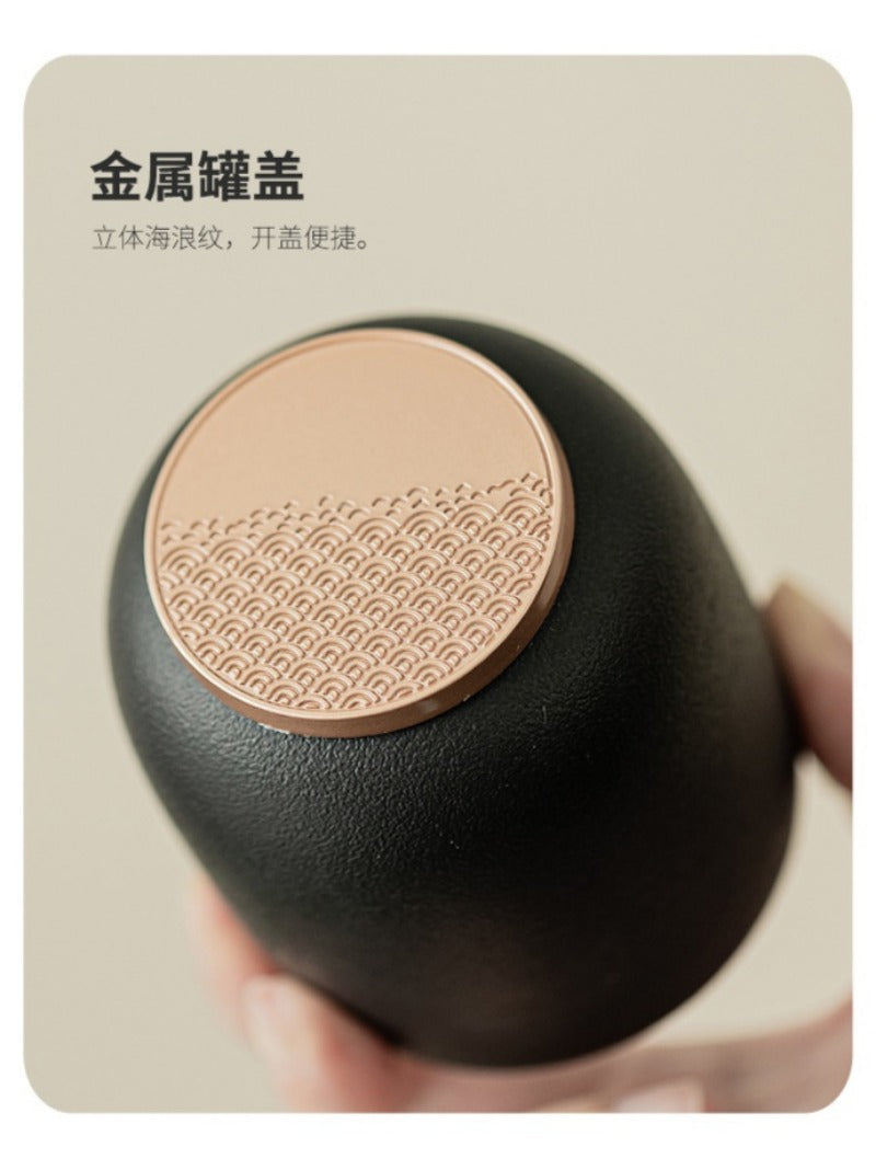 Multi-color Ceramic Tea Jar | Tea Caddy | Travel Tea Caddy 210ml