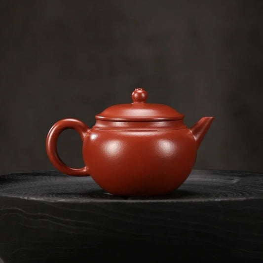 全手工宜兴紫砂茶壶【阔口水平】(大红袍 - 220ml)