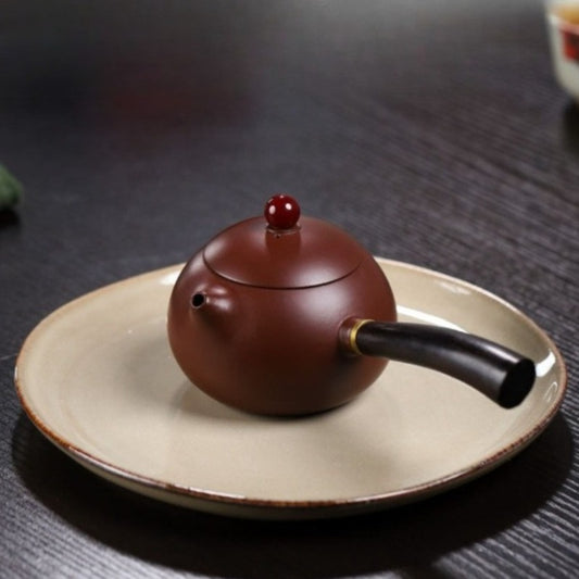 宜兴紫砂茶壶【唐羽西施】(紫朱泥/大红袍 - 200ml)