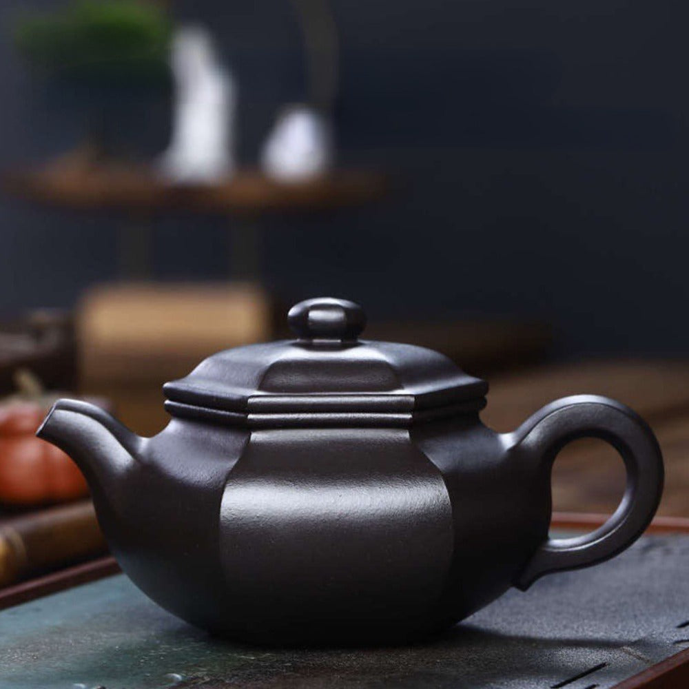 Full Handmade Yixing Zisha Teapot [Liufang Fanggu Pot 六方仿古壶] (Shi Huang -  280ml)