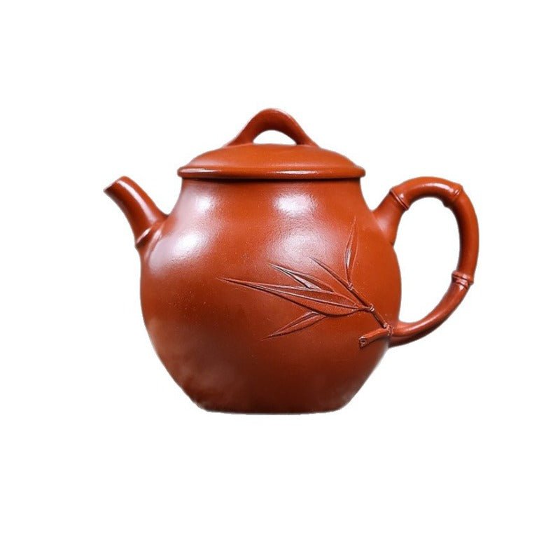 宜兴紫砂茶壶【一叶知秋】(赵庄朱泥 - 180ml)