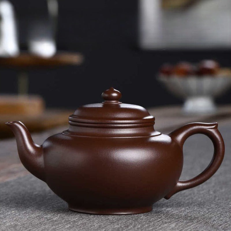 全手工宜兴紫砂茶壶【笑樱壶】（石红- 360ml）