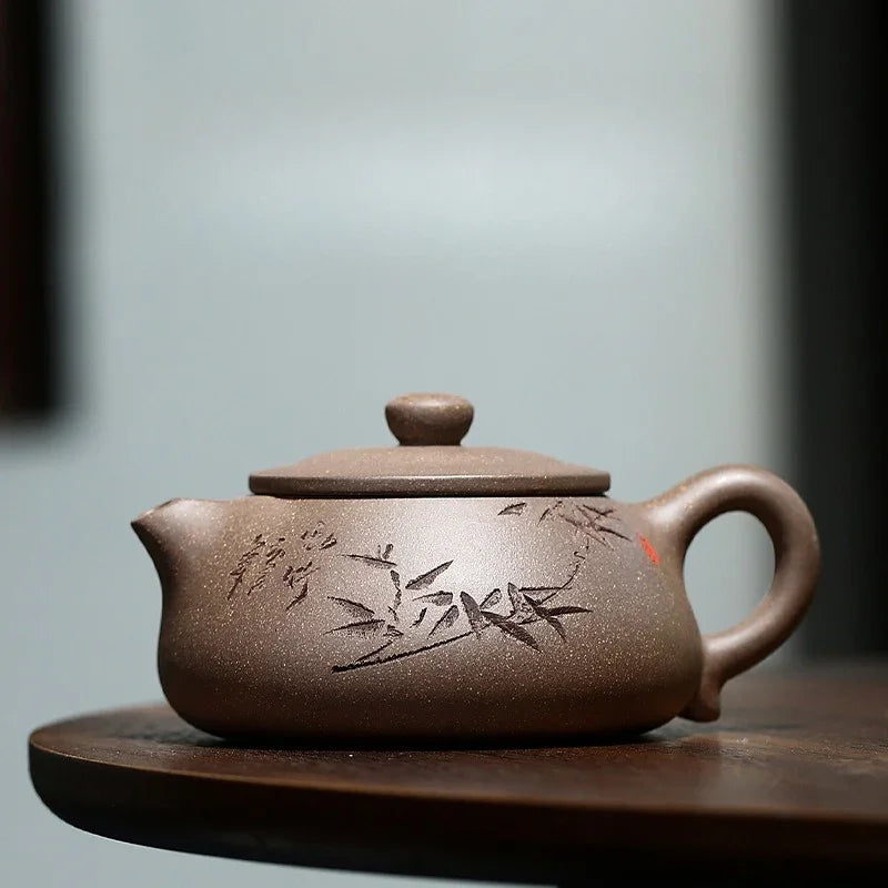Yixing Zisha Teekanne Bambus Shi Piao Qinghui Duan Ni 240ml – YIQIN TEA  HOUSE 一沁茶舍