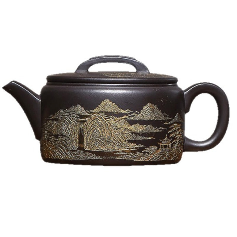 宜兴紫砂茶壶【汉瓦】(石黄 - 240ml)