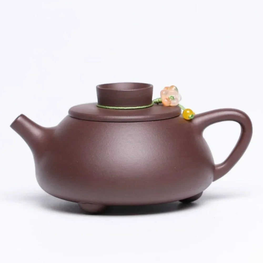 宜兴紫砂茶壶【唐羽石瓢】(紫泥/青灰段 - 230ml)