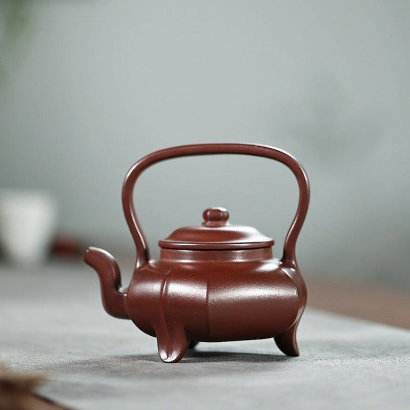 Yixing Purple Clay Teapot [Sanzu Tibi] | 宜兴紫砂壶 原矿紫泥 [三足提壁]