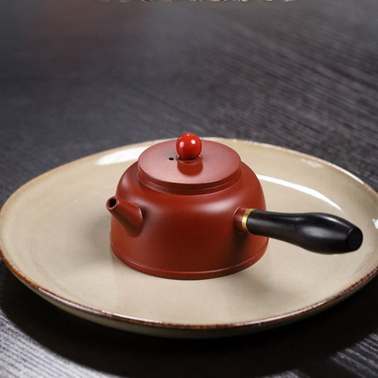 宜兴紫砂茶壶【唐羽钟韵】(紫朱泥/大红袍 - 155ml)