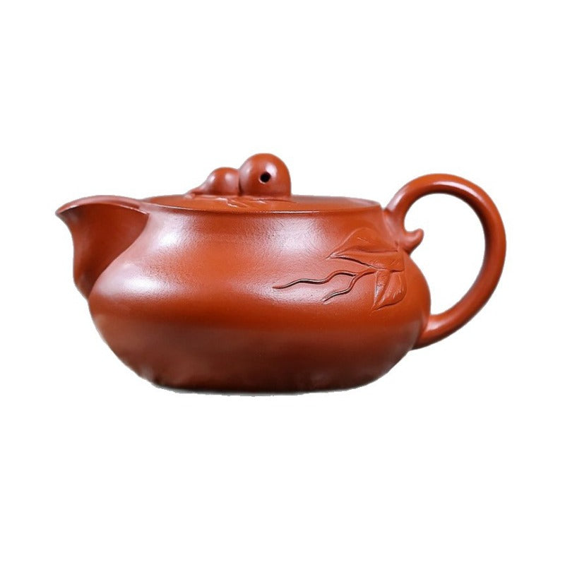 宜兴紫砂茶壶【桃叶葫芦】(赵庄朱泥 - 260ml)