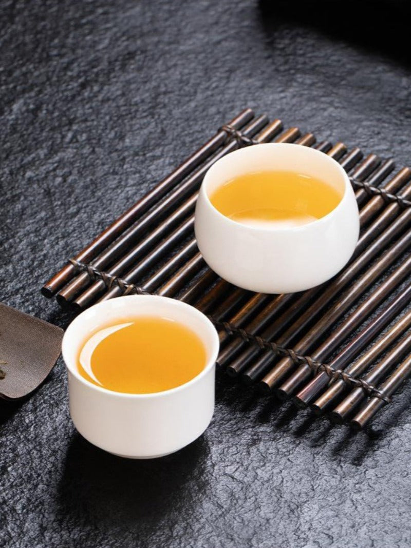 Meisterteetasse aus glasiertem weißem Mutton‑Fat‑Jade‑Porzellan 75-120ml