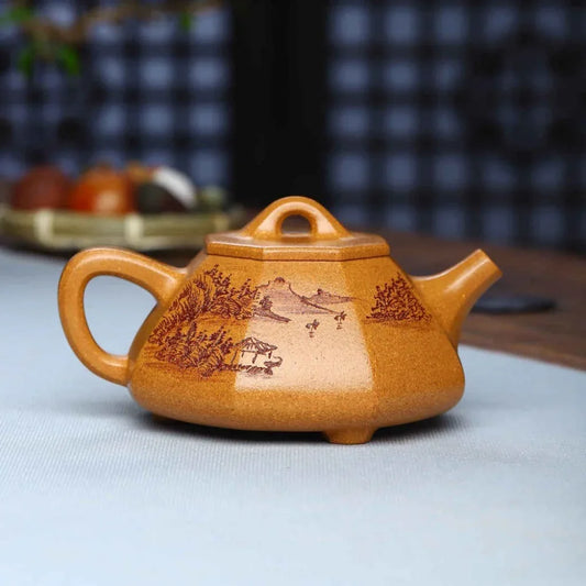 full-handmade-yixing-zisha-teapot-bafang-shi-piao-pot-wucai-lao-duan-ni-200320ml-yiqin-tea-house-yiqinteahouse-com-2 - YIQIN TEA HOUSE 一沁茶舍 yiqinteahouse.com