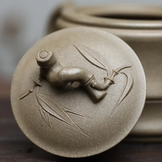 full-handmade-yixing-zisha-teapot-bamboo-pot-duan-ni-300ml-yiqin-tea-house-yiqinteahouse-com-2 - YIQIN TEA HOUSE 一沁茶舍 yiqinteahouse.com