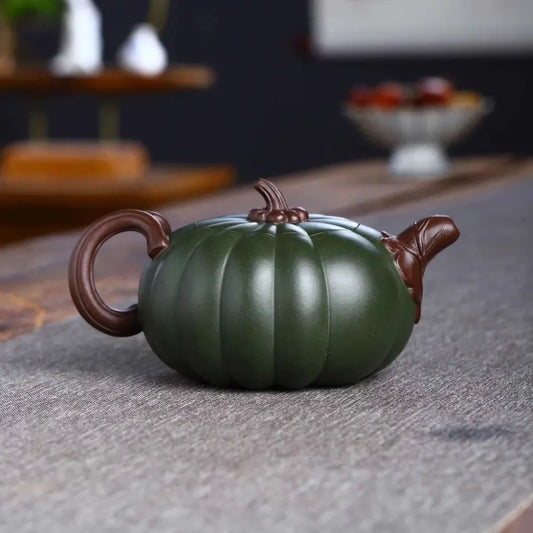 full-handmade-yixing-zisha-teapot-bi-color-pumpkin-pot-lu-nihong-ni-380ml-yiqin-tea-house-yiqinteahouse-com-2 - YIQIN TEA HOUSE 一沁茶舍 yiqinteahouse.com