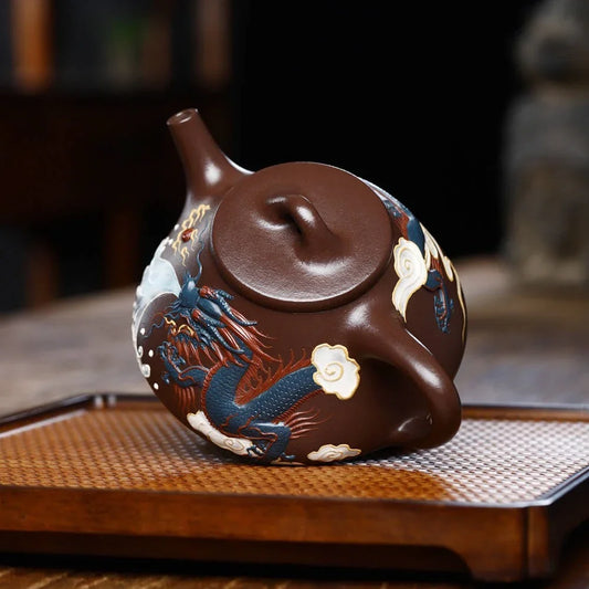 full-handmade-yixing-zisha-teapot-dragon-ziye-shi-piao-pot-lao-zi-ni-350ml-yiqin-tea-house-yiqinteahouse-com-2 - YIQIN TEA HOUSE 一沁茶舍 yiqinteahouse.com