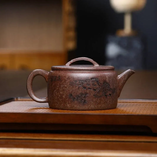 full-handmade-yixing-zisha-teapot-hanwa-pot-longgu-jin-sha-300ml-yiqin-tea-house-yiqinteahouse-com-2 - YIQIN TEA HOUSE 一沁茶舍 yiqinteahouse.com