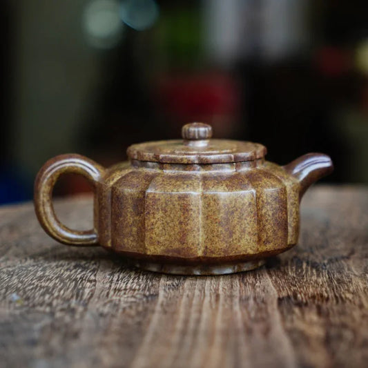 full-handmade-yixing-zisha-teapot-jinnang-zhou-pan-pot-qing-duan-ni-firewood-fired-140ml-yiqin-tea-house-yiqinteahouse-com-2 - YIQIN TEA HOUSE 一沁茶舍 yiqinteahouse.com