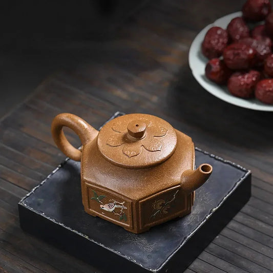 full-handmade-yixing-zisha-teapot-liufang-ling-hua-jin-jiang-po-ni-320ml-yiqin-tea-house-yiqinteahouse-com-2 - YIQIN TEA HOUSE 一沁茶舍 yiqinteahouse.com