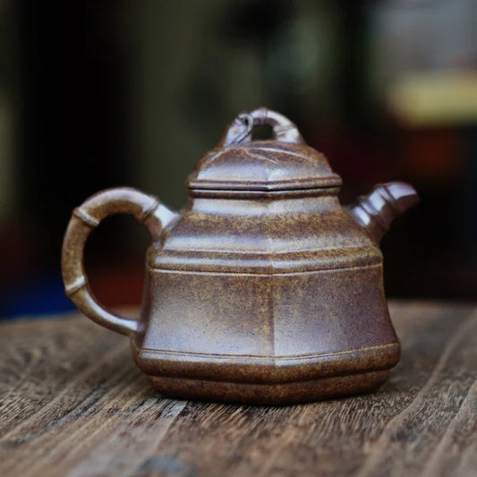 full-handmade-yixing-zisha-teapot-liufang-zhu-ding-pot-qing-duan-ni-firewood-fired-180ml-yiqin-tea-house-yiqinteahouse-com-2 - YIQIN TEA HOUSE 一沁茶舍 yiqinteahouse.com