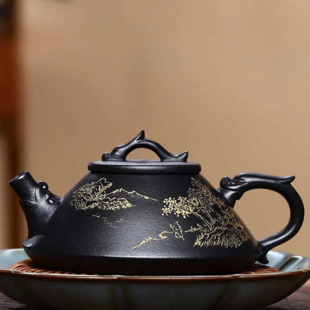 全手工宜兴紫砂茶壶[龙瓢壶] (石黄- 200ml)