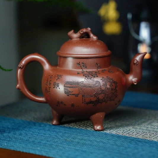 full-handmade-yixing-zisha-teapot-sanzu-dingli-pot-di-cao-qing-290ml-yiqin-tea-house-yiqinteahouse-com-2 - YIQIN TEA HOUSE 一沁茶舍 yiqinteahouse.com