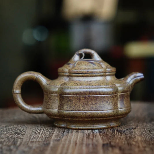 full-handmade-yixing-zisha-teapot-sifang-zhu-gu-pot-qing-duan-ni-firewood-fired-160ml-yiqin-tea-house-yiqinteahouse-com-2 - YIQIN TEA HOUSE 一沁茶舍 yiqinteahouse.com
