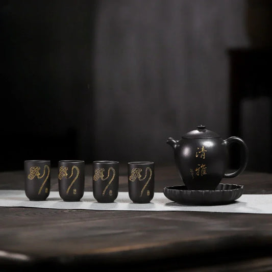 full-handmade-yixing-zisha-teapot-wen-xiang-1-pot-4-cups-with-tea-tray-set-shi-huang-150ml-yiqin-tea-house-yiqinteahouse-com-2 - YIQIN TEA HOUSE 一沁茶舍 yiqinteahouse.com