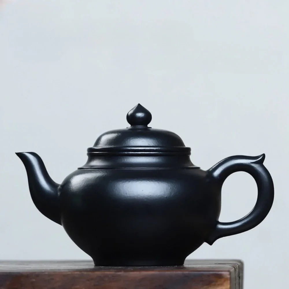 全手工宜兴紫砂茶壶[笑樱壶] (黑泥- 280ml)