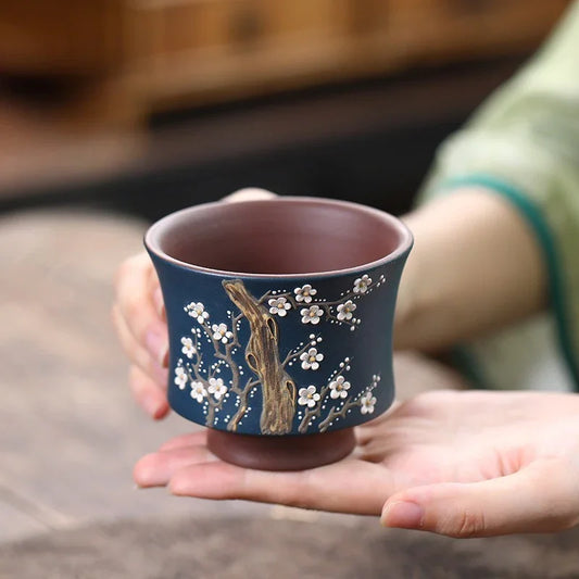 handmade-yixing-zisha-master-tea-cup-bi-color-plum-blossom-180ml-yiqin-tea-house-yiqinteahouse-com-2 - YIQIN TEA HOUSE 一沁茶舍 yiqinteahouse.com