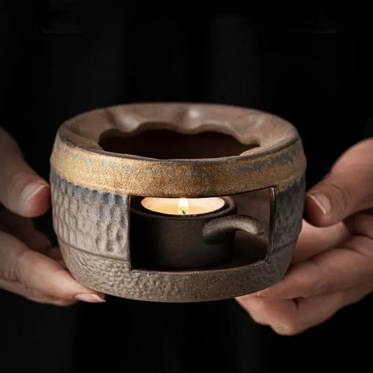 retro-gilded-coarse-ceramic-candle-burner-tea-warmer-hammer-pattern-yiqin-tea-house-yiqinteahouse-com-2 - YIQIN TEA HOUSE 一沁茶舍 yiqinteahouse.com