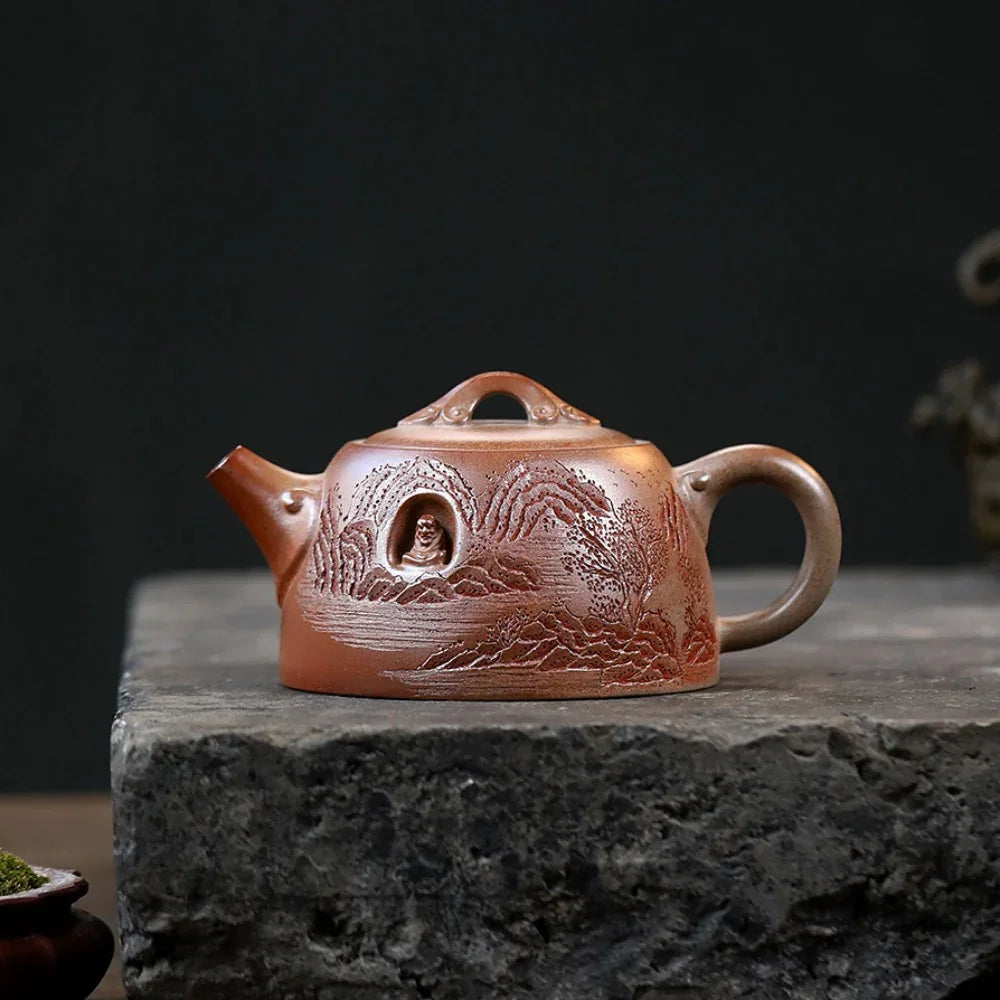 Yixing Zisha Teapot [Dunwu Damo] (High Temperature Duan Ni - 295ml)