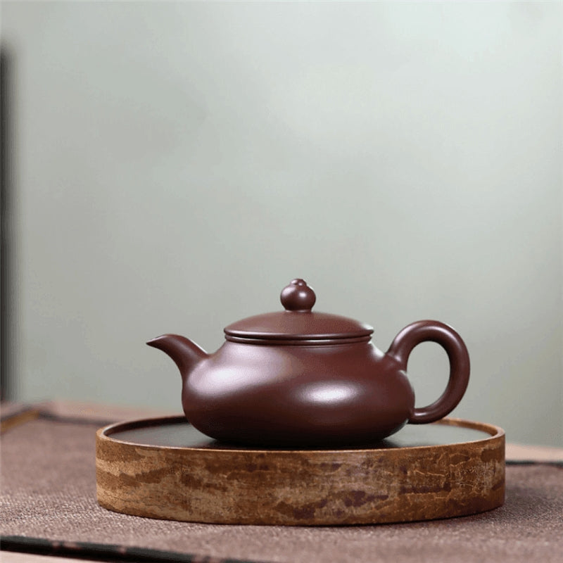 Top Yixing Purple Clay (Zisha) Teapot [Flat Horizontal 扁水平]