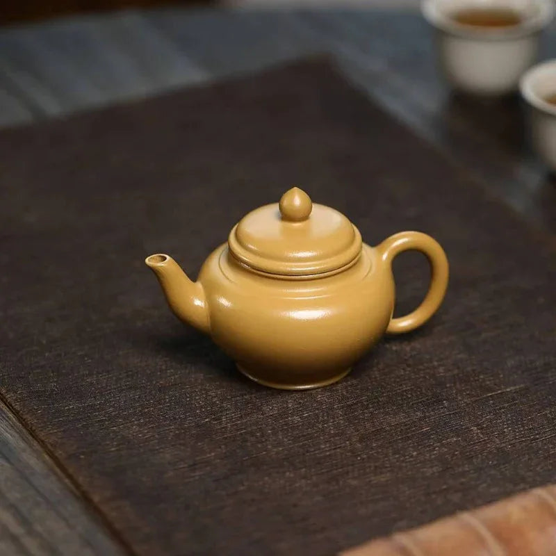 南宋　小壺 宜兴紫砂茶壶[小品笑樱壶] (黄金朱泥- 110ml)