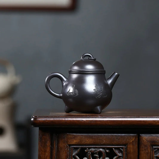 yixing-zisha-teapot-sanzu-ruding-shi-huang-310ml-yiqin-tea-house-yiqinteahouse-com-2 - YIQIN TEA HOUSE 一沁茶舍 yiqinteahouse.com