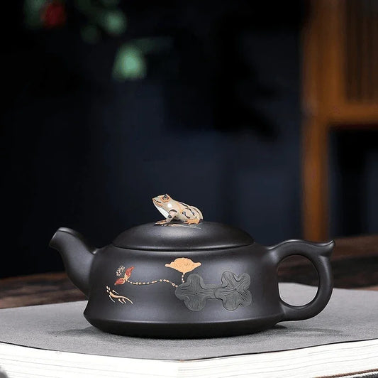 yixing-zisha-teapot-set-lotus-pond-moonlight-hei-zhu-ni-260ml-yiqin-tea-house-yiqinteahouse-com-2 - YIQIN TEA HOUSE 一沁茶舍 yiqinteahouse.com