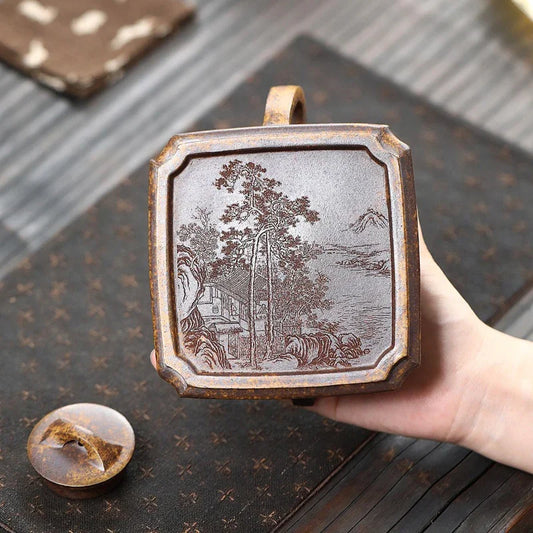yixing-zisha-teapot-sifang-chou-jiao-longgu-jin-sha-320ml-yiqin-tea-house-yiqinteahouse-com-2 - YIQIN TEA HOUSE 一沁茶舍 yiqinteahouse.com