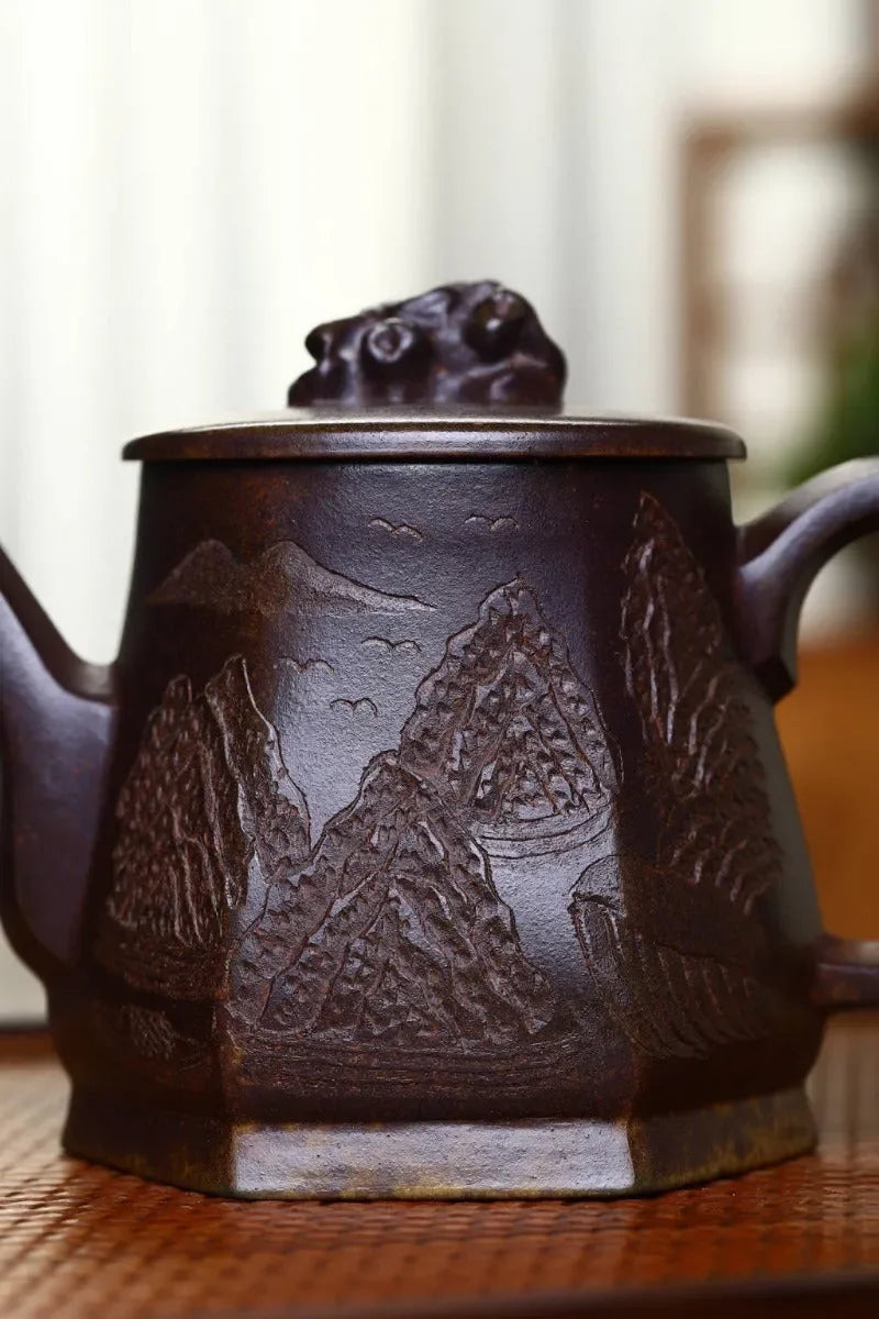 yixing-zisha-teapot-taihu-stone-fang-yuan-duan-ni-firewood-firing-300ml-yiqin-tea-house-yiqinteahouse-com-10 - YIQIN TEA HOUSE 一沁茶舍 yiqinteahouse.com