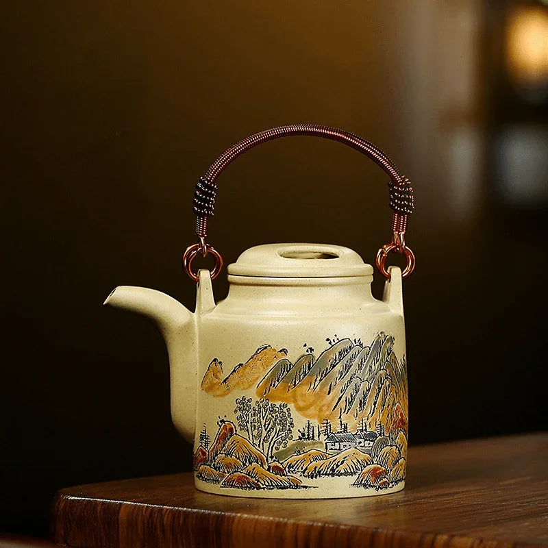 宜兴紫砂茶壶[洋桶] (本山绿泥- 300ml)