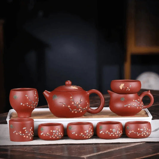 yixing-zisha-teapot-set-plum-blossom-xishi-dahongpao-260ml-yiqin-tea-house-yiqinteahouse-com-2 - YIQIN TEA HOUSE 一沁茶舍 yiqinteahouse.com