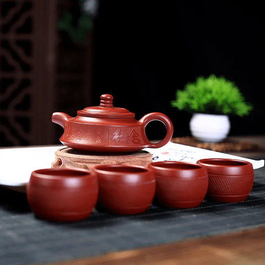 yixing-zisha-teapot-set-shede-zhou-pan-dahongpao-150ml-yiqin-tea-house-yiqinteahouse-com-2 - YIQIN TEA HOUSE 一沁茶舍 yiqinteahouse.com