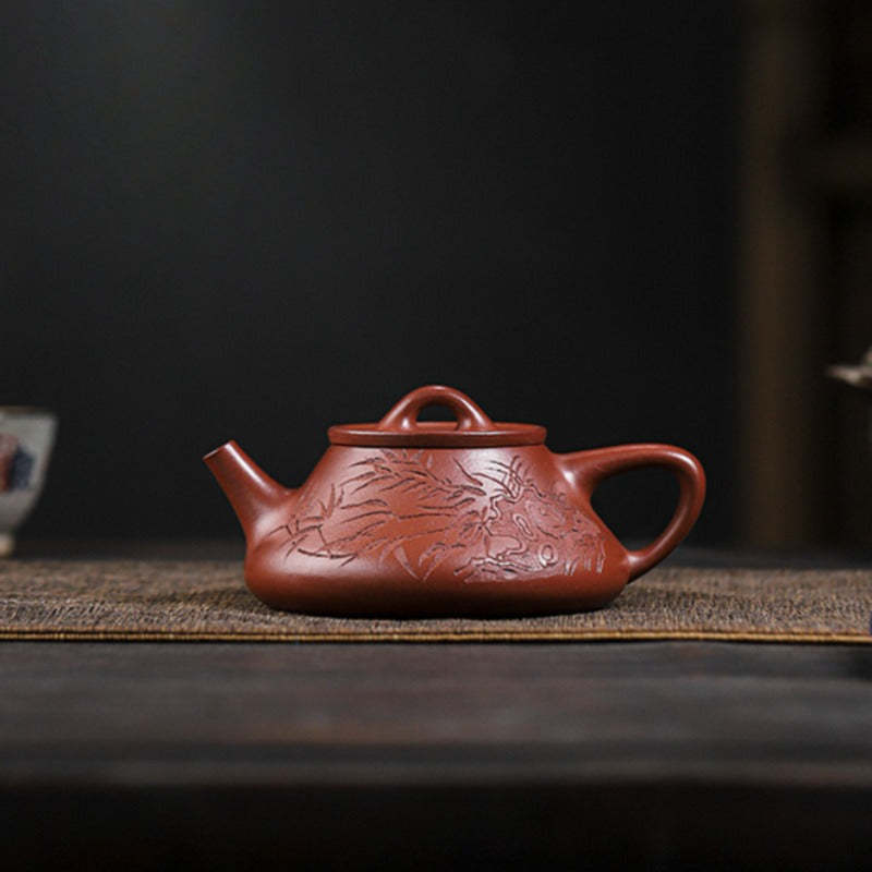 Full Handmade Yixing Zisha Teapot [Bamboo Happiness] (Hong Pi Long - 240ml) - YIQIN TEA HOUSE | yiqinteahouse.com | 200-300ml, full handmade zisha teapot, teapot, teaware