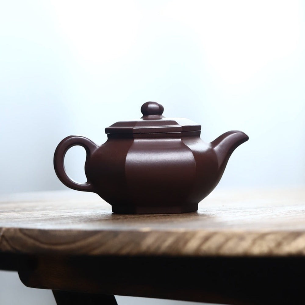 Full Handmade Yixing Zisha Teapot [Liufang Fanggu Pot ] (Lao Zi Ni - 175ml)