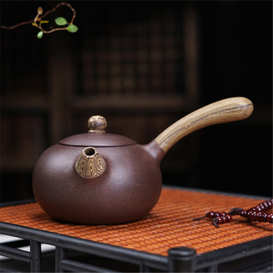 Yixing Zisha Teapot [Jiao Ni Tang Yu 绞泥唐羽] (Jiao Ni / Zi Ni - 260ml)