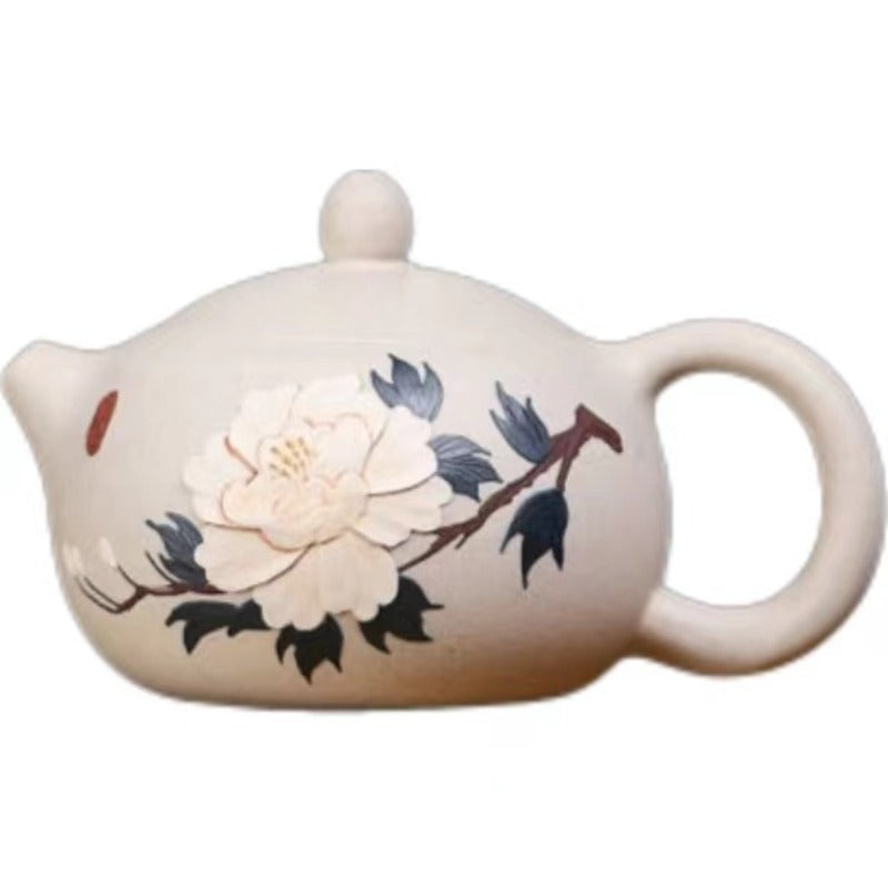 宜兴紫砂茶壶 [牡丹西施] (白段泥 - 230ml)