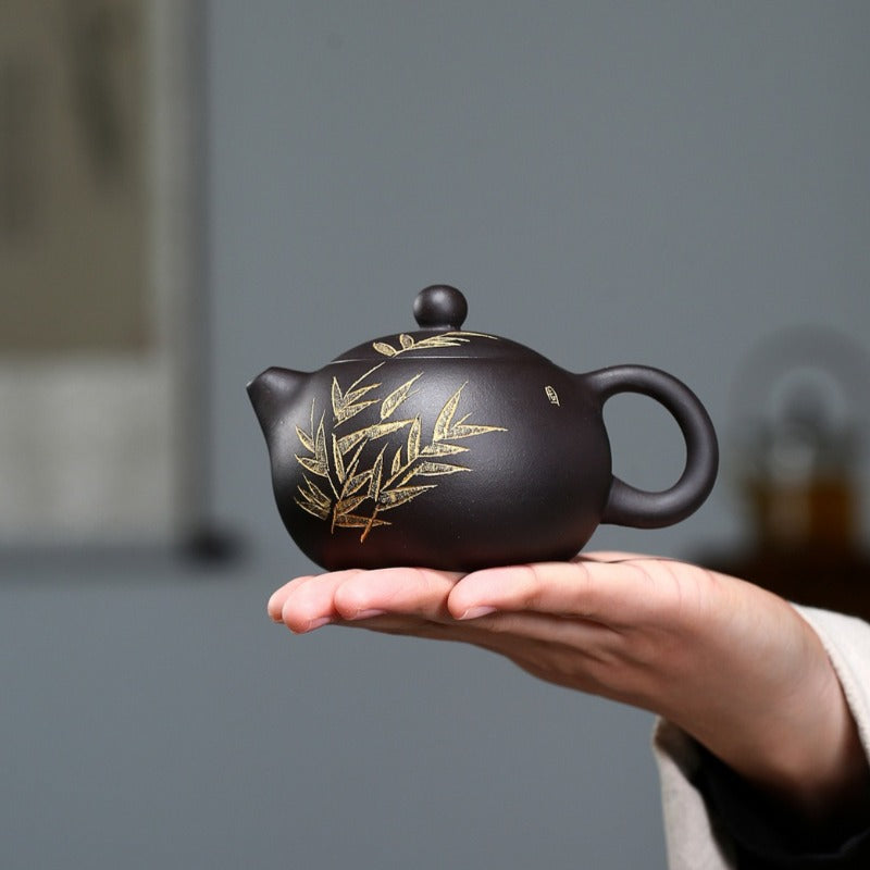 Théière Yixing Zisha [Bambou Xishi] (Hei Ni - 230ml)