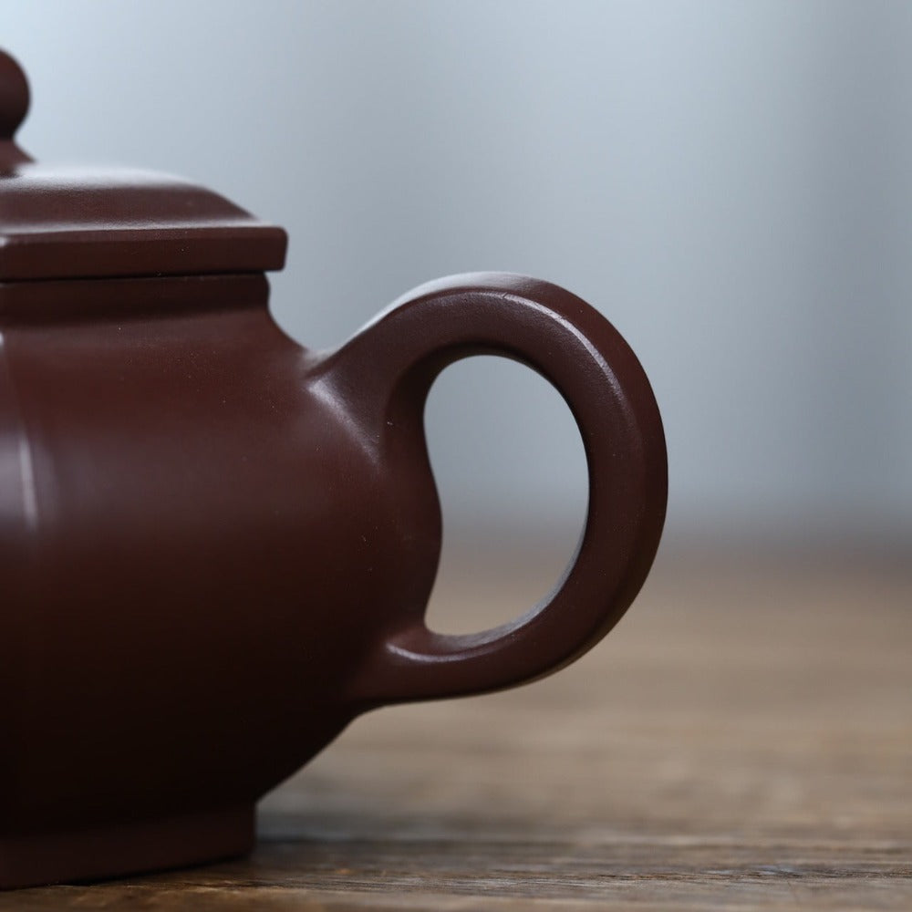Full Handmade Yixing Zisha Teapot [Liufang Fanggu Pot ] (Lao Zi Ni - 175ml)
