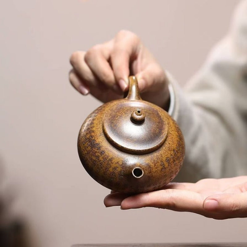 Yixing Zisha Teapot [Han Jiang] (Huangjin Duan Firewood Fired - 180ml)