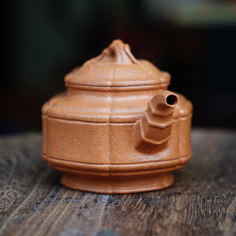 Full Handmade Yixing Zisha Teapot [Liufang Zhu Gu Pot] (Jiang Po Ni - 190ml)