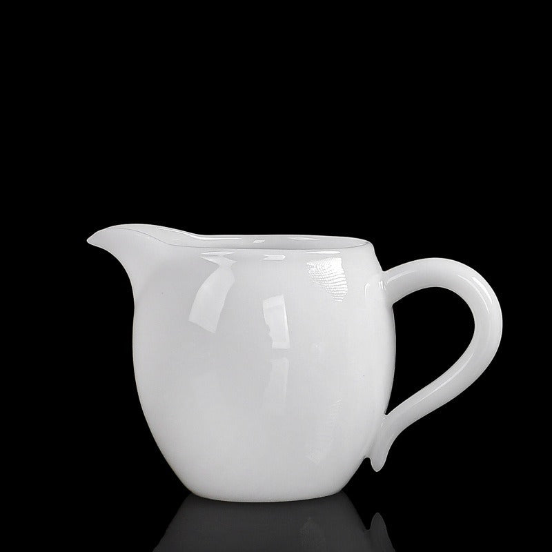 Eisjade-Weißporzellan glasierter Fair Cup mit Griff 200-250ml